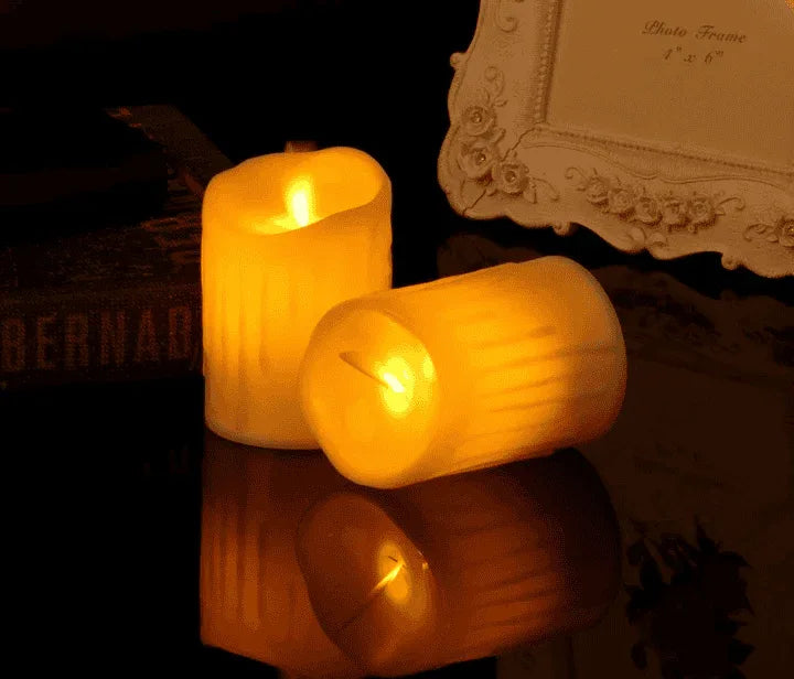 Set of 2 Flameless Tea Lights with Realistic Glow - Clarify.pk