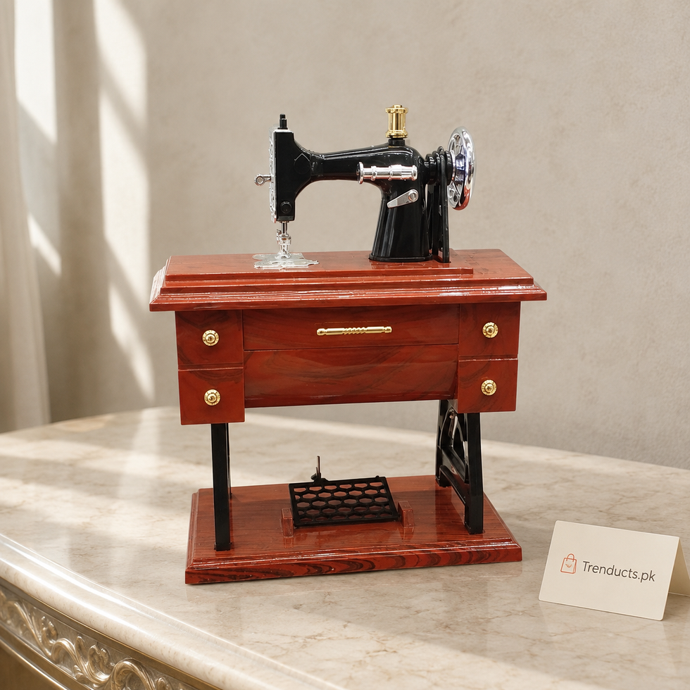 Vintage Sewing Machine Drawer Music Box