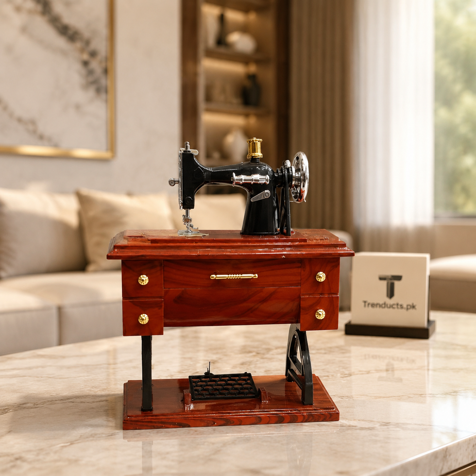 Vintage Sewing Machine Drawer Music Box