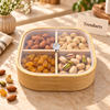 Square Wooden Dry Fruit Box with 4 Compartments