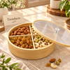 Round Wooden Dry Fruit Box with 4 Compartments