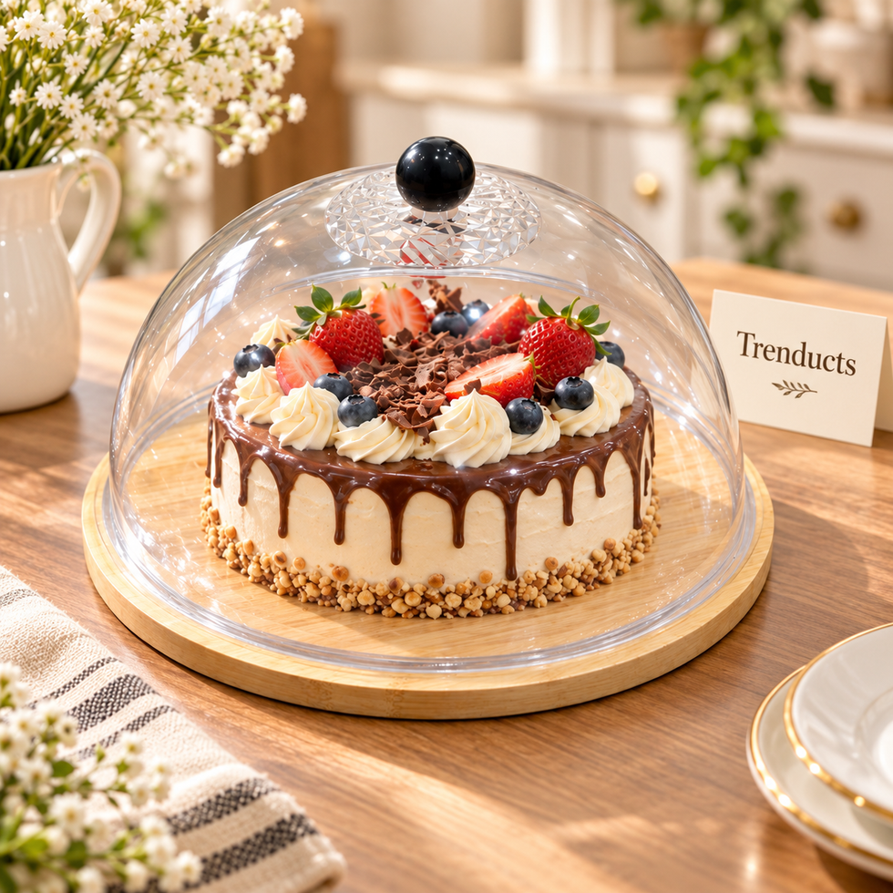 Cake Stand with Clear Dome Cover for Serving & Display