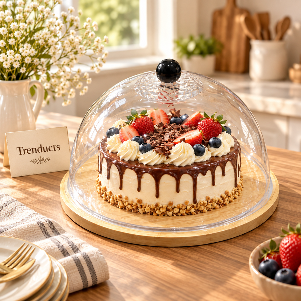 Cake Stand with Clear Dome Cover for Serving & Display