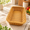 Rectangular Cane Serving Basket for Dining & Storage