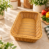 Rectangular Cane Serving Basket for Dining & Storage