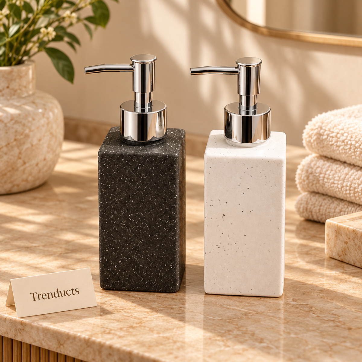 Square Glass Soap Dispenser for Bathroom & Kitchen