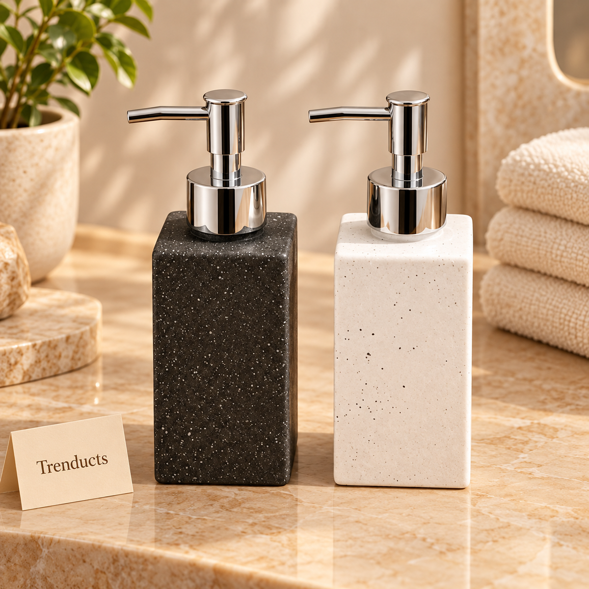 Square Glass Soap Dispenser for Bathroom & Kitchen