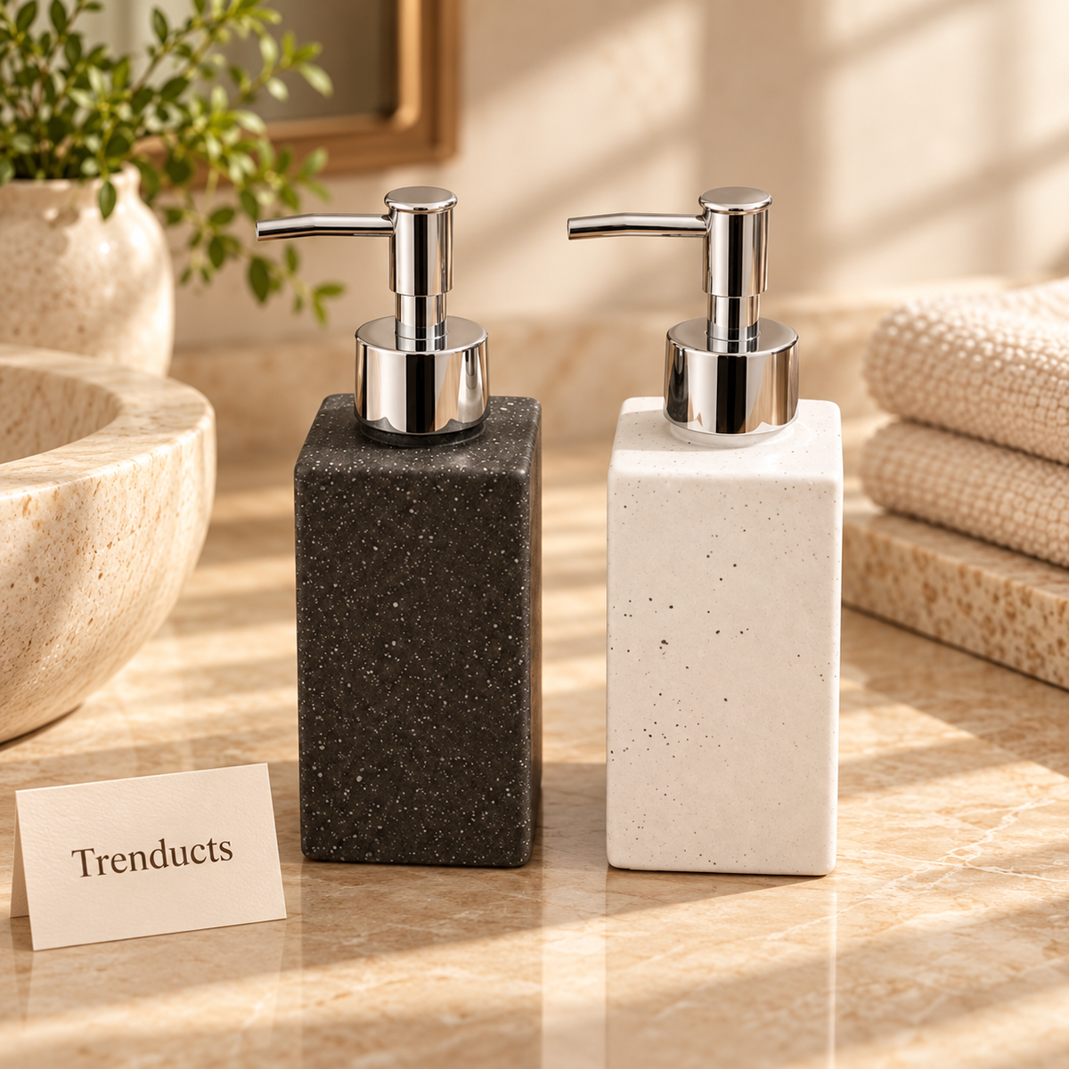Square Glass Soap Dispenser for Bathroom & Kitchen