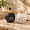 Round Glass Soap Dispenser for Bathroom & Kitchen