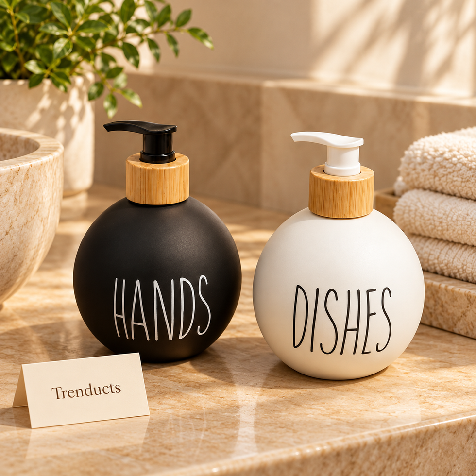 Round Glass Soap Dispenser for Bathroom & Kitchen