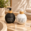 Round Glass Soap Dispenser for Bathroom & Kitchen