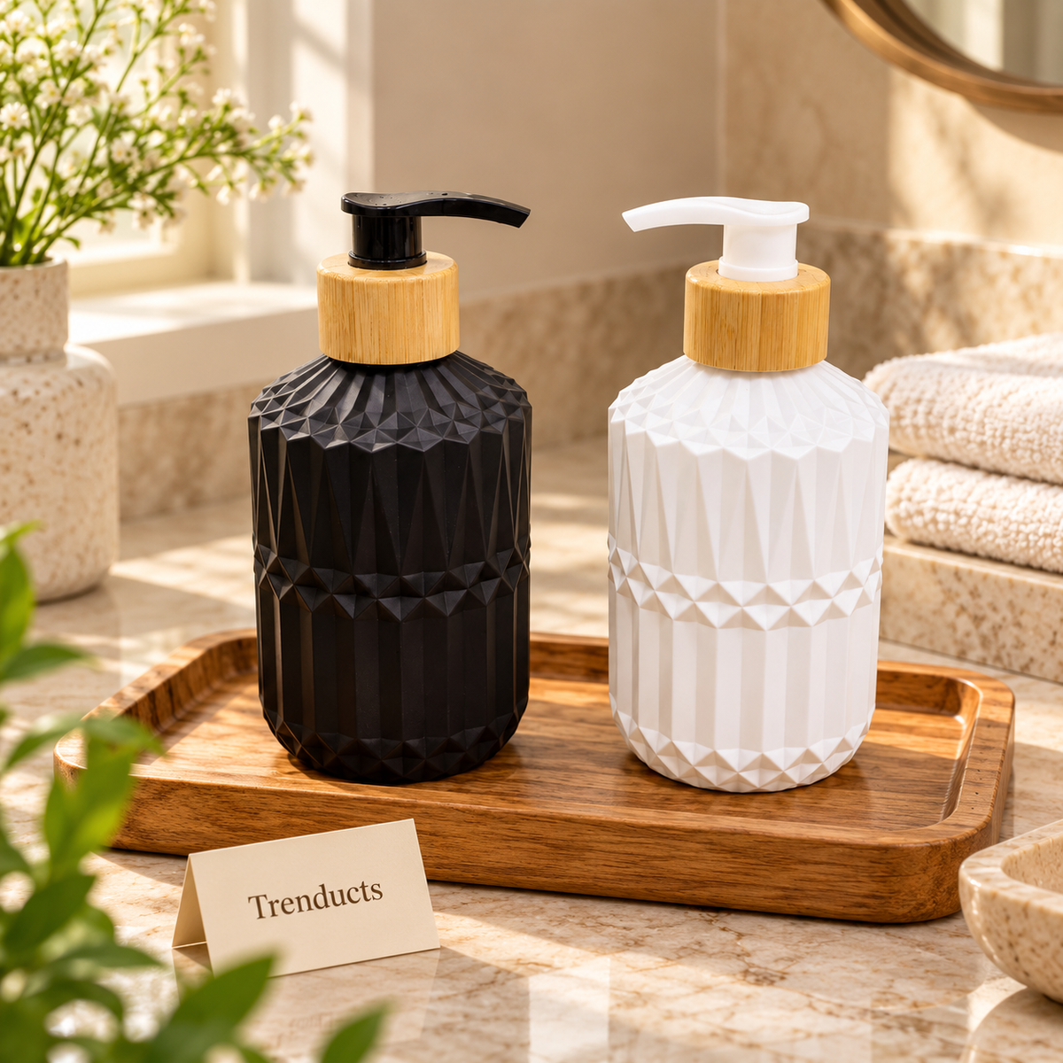 Textured Glass Soap Dispenser for Bathroom & Kitchen