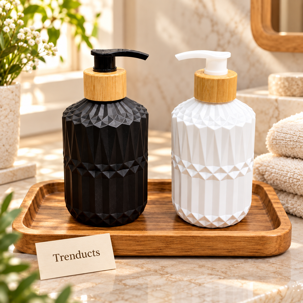 Textured Glass Soap Dispenser for Bathroom & Kitchen