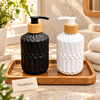Textured Glass Soap Dispenser for Bathroom & Kitchen