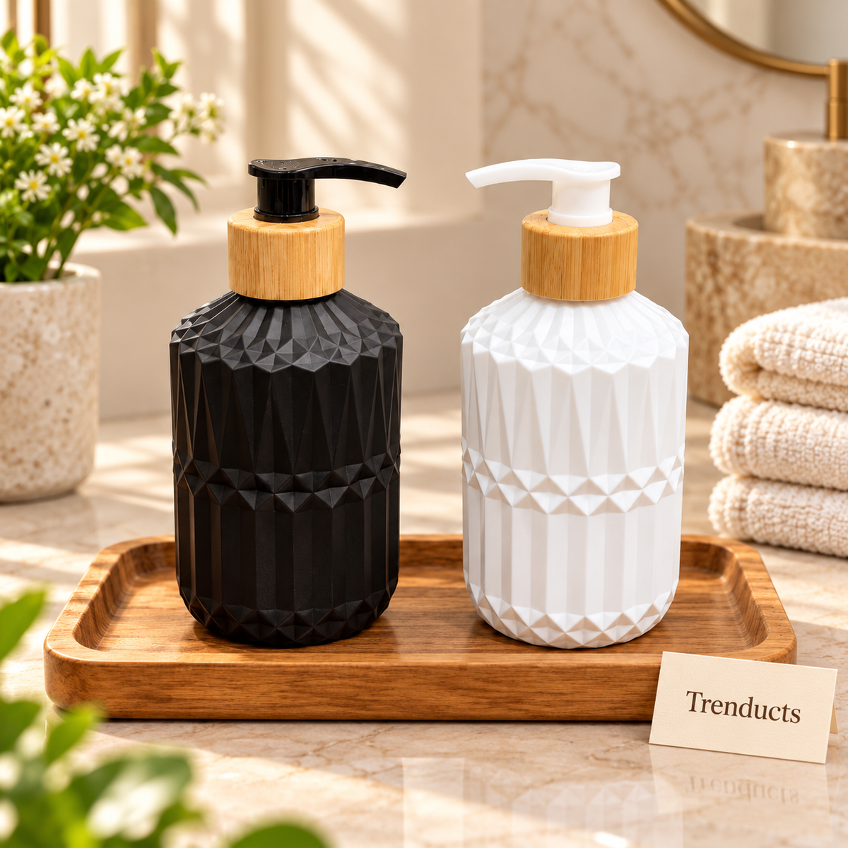 Textured Glass Soap Dispenser for Bathroom & Kitchen