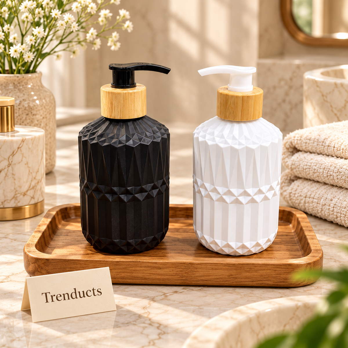 Textured Glass Soap Dispenser for Bathroom & Kitchen