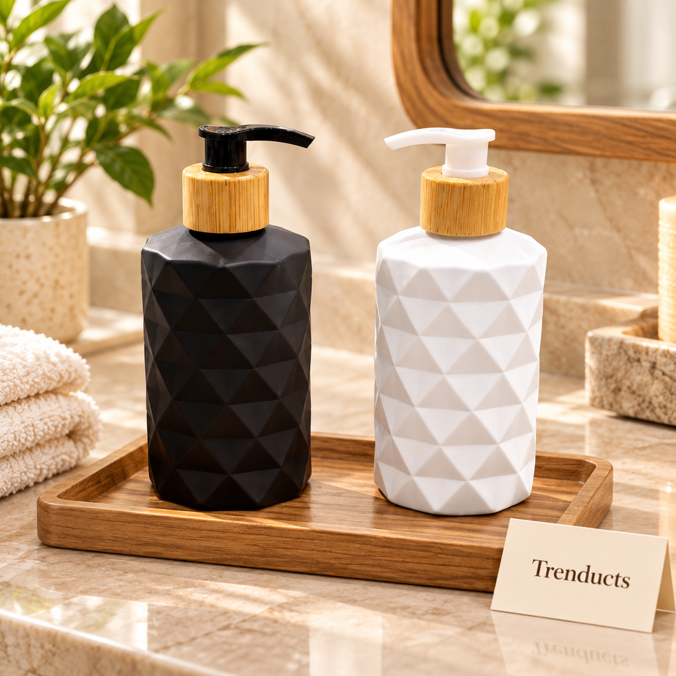 Faceted Glass Soap Dispenser for Bathroom & Kitchen