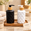 Faceted Glass Soap Dispenser for Bathroom & Kitchen