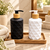 Faceted Glass Soap Dispenser for Bathroom & Kitchen