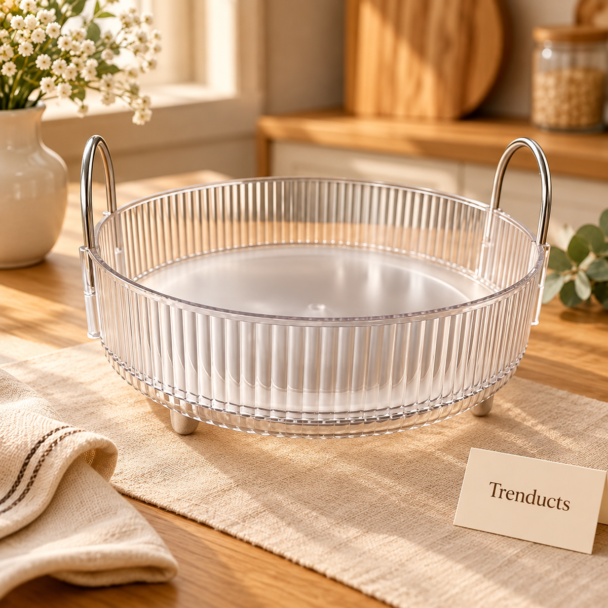 Ribbed Acrylic Serving Tray