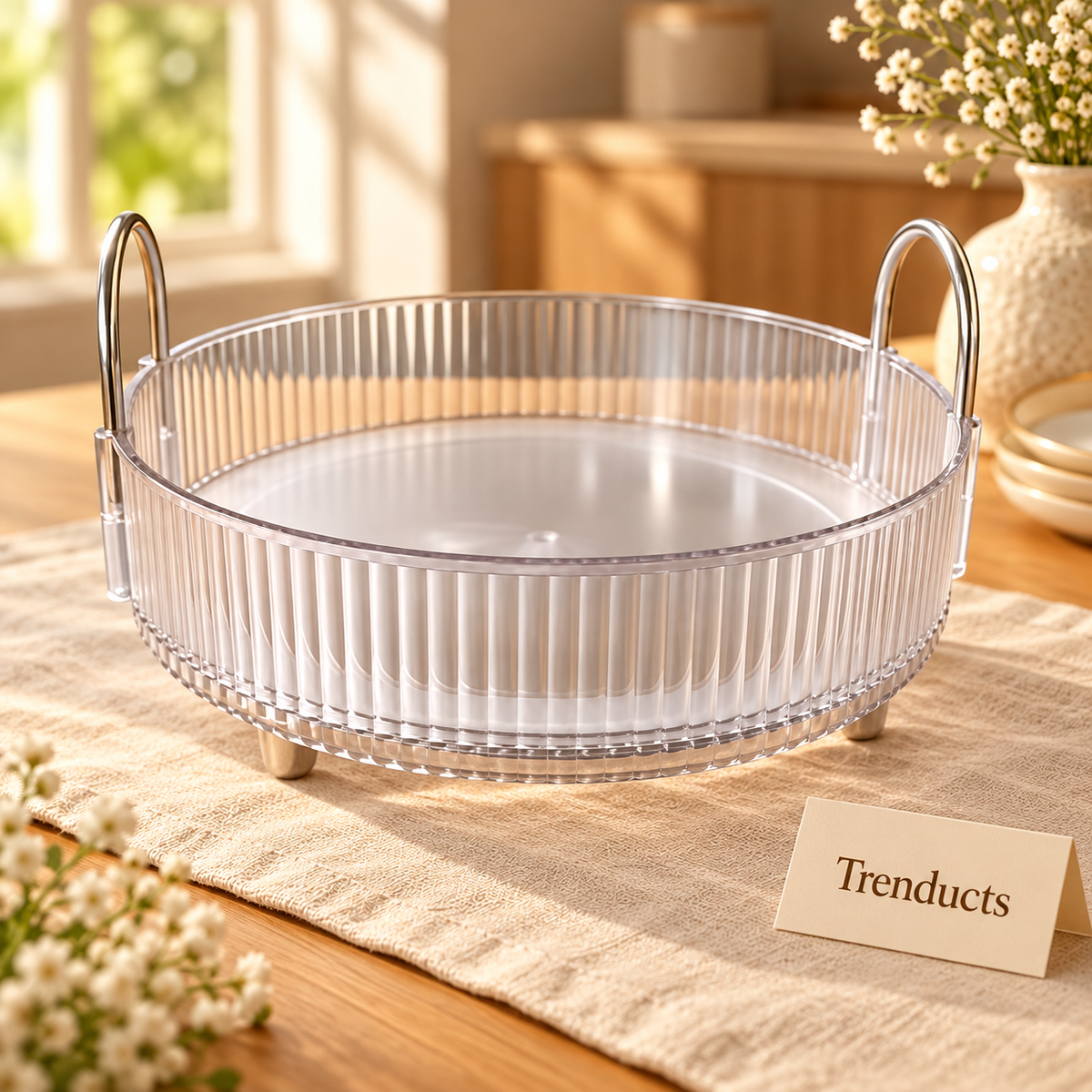 Ribbed Acrylic Serving Tray