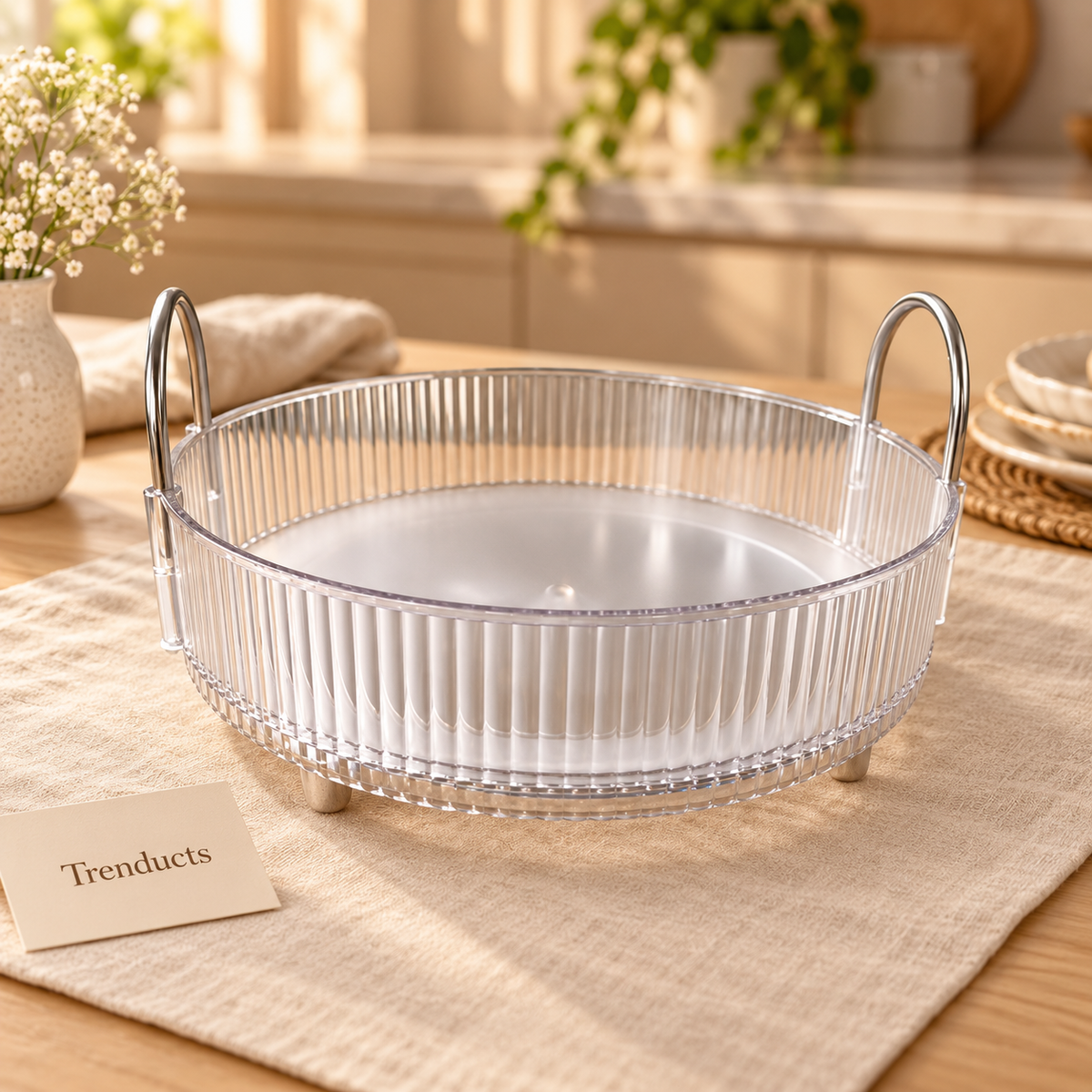 Ribbed Acrylic Serving Tray