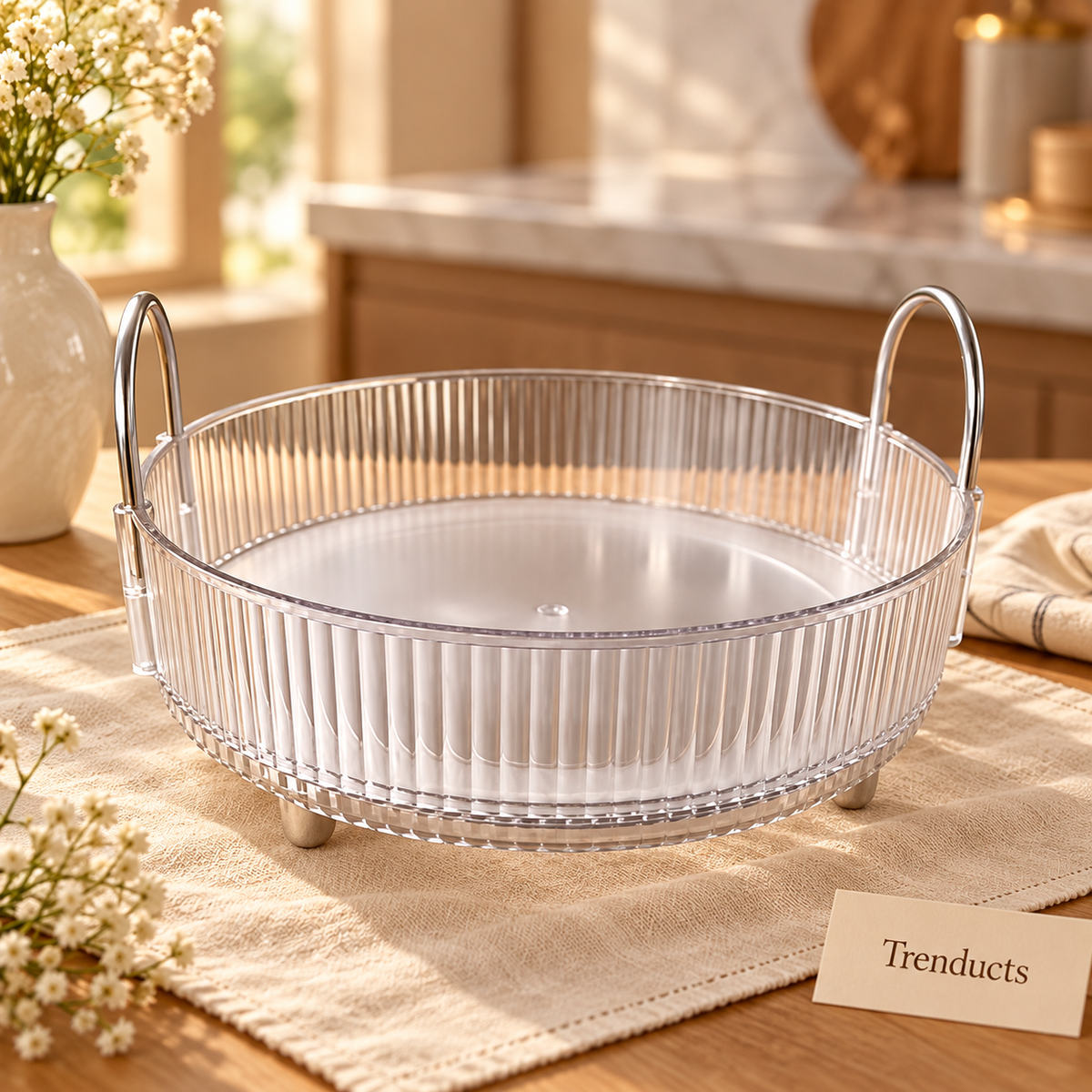 Ribbed Acrylic Serving Tray