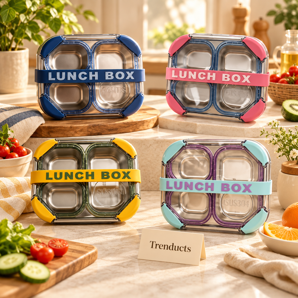 Premium Stainless Steel Lunch Box (Random Color)