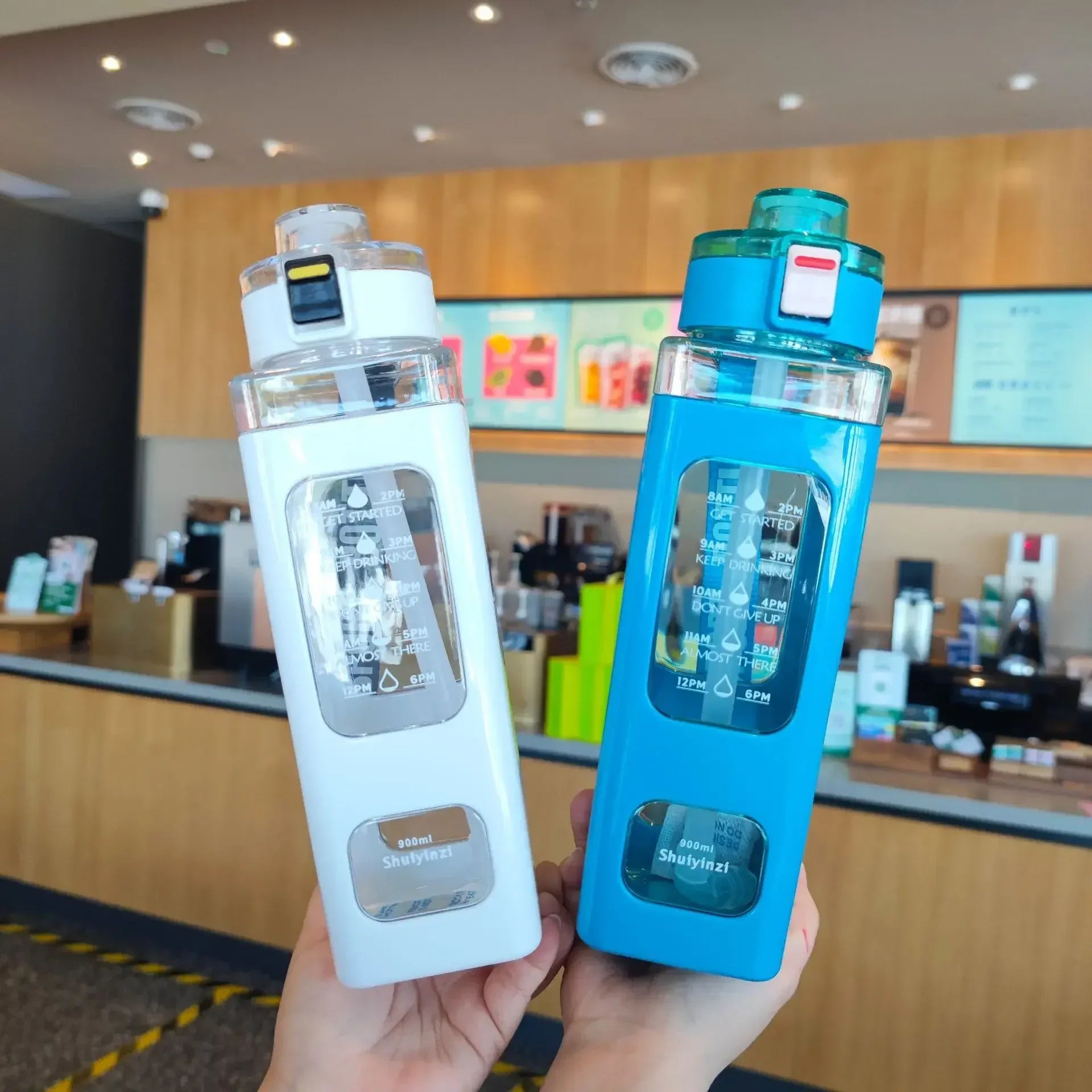 900ml Leak Proof Water Bottle with Timer - Clarify.pk