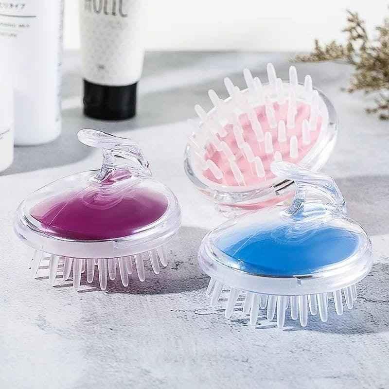 Silicone Scalp Massage Brush with Soft Bristles