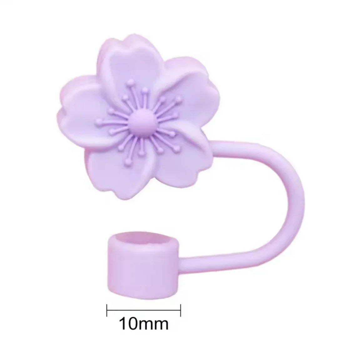 Set of 3 Silicone Straw Toppers Floral Design - Clarify.pk