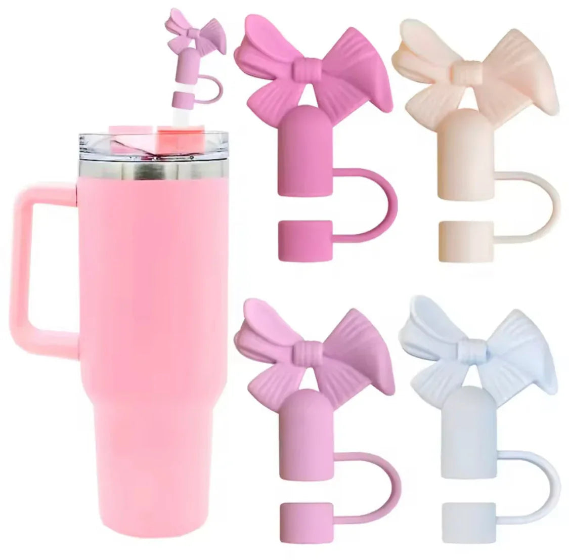 Set of 3 Silicone Straw Toppers Floral Design - Clarify.pk