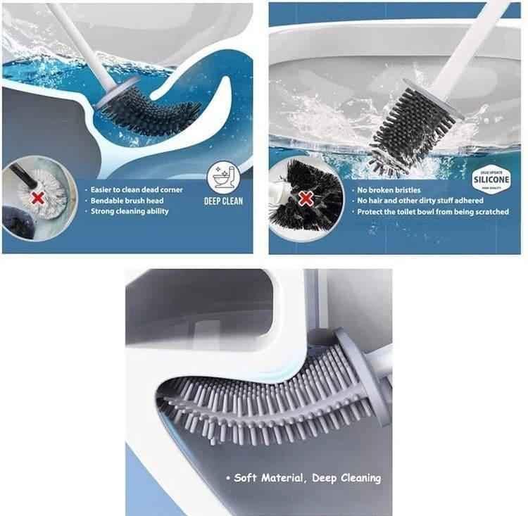 Silicone Toilet Brush Set with Holder