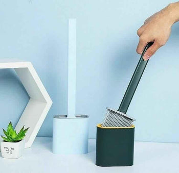 Silicone Toilet Brush Set with Holder - Clarify.pk