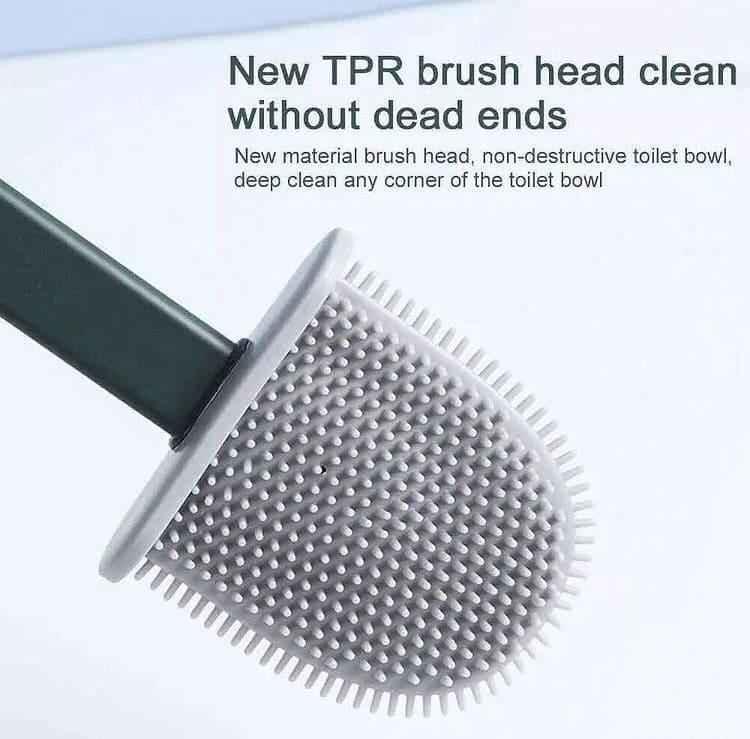 Silicone Toilet Brush Set with Holder - Clarify.pk