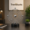 Silver Concentric Kinetic Orbital Sculpture