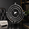 Silver Concentric Kinetic Orbital Sculpture