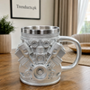 450ml Silver V8 Engine Mug with Raised Details