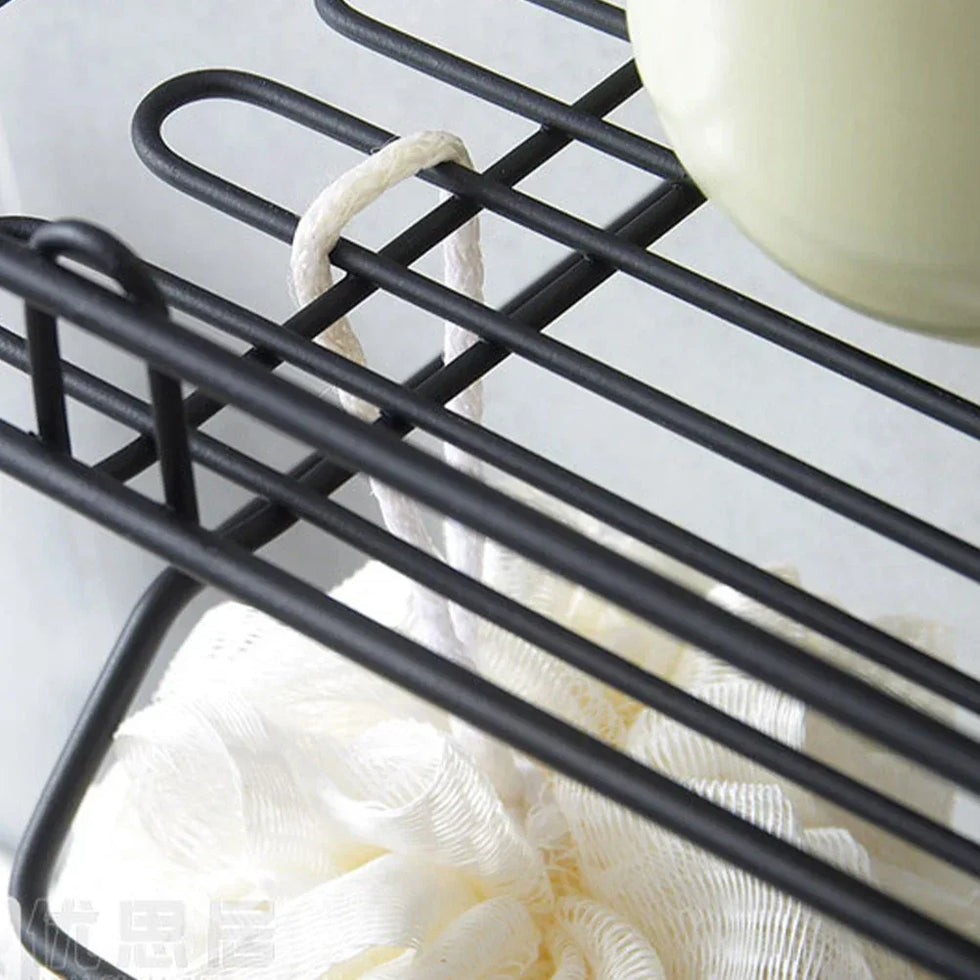 Wall-Mounted Sink Shelf Organizer with Hooks - Clarify.pk