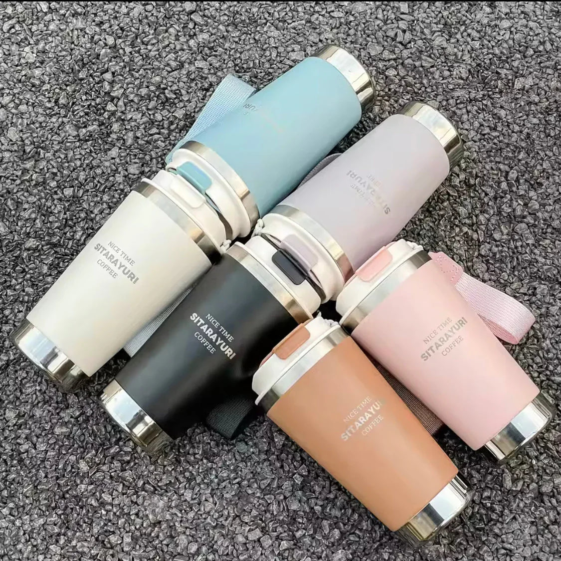 500ml Hot and Cold Water Bottle with Strap - Clarify.pk