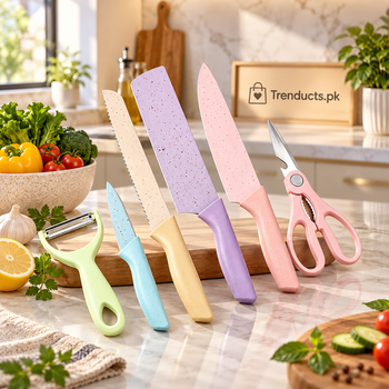 Luxury kitchen styling with Trenducts.pk branding