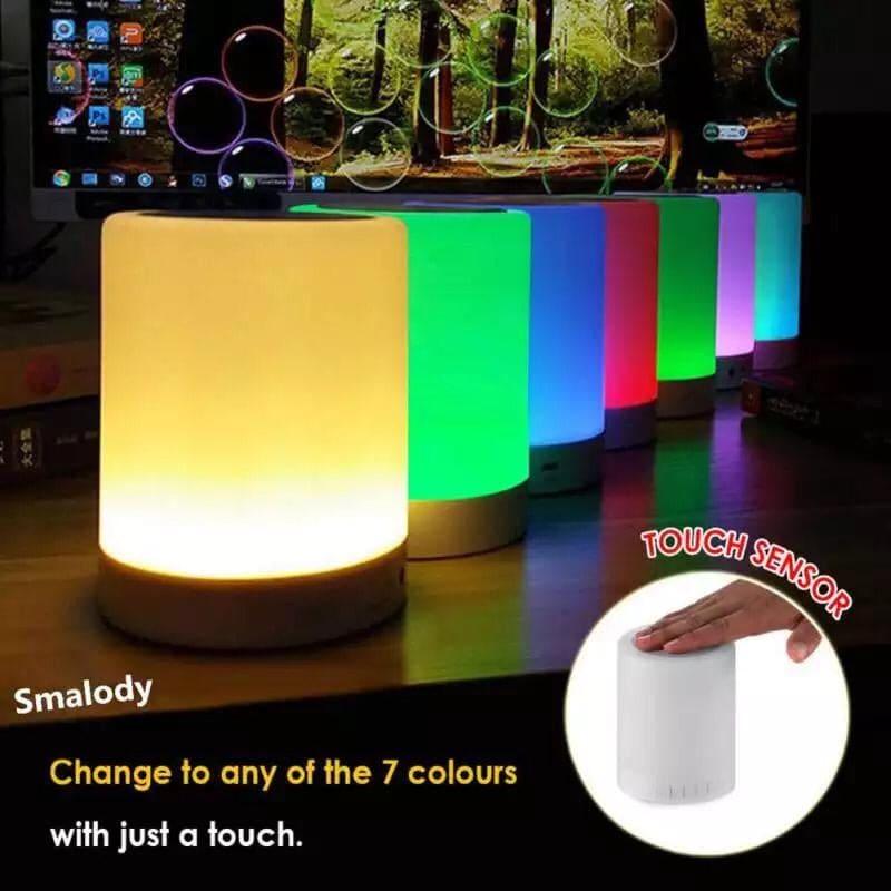 Wireless Bluetooth Speaker with LED Lamp - 7 Colors Touch Control - Clarify.pk