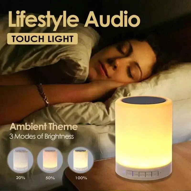Wireless Bluetooth Speaker with LED Lamp - 7 Colors Touch Control - Clarify.pk