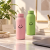 Smiley Design Water Bottle with Carry Loop