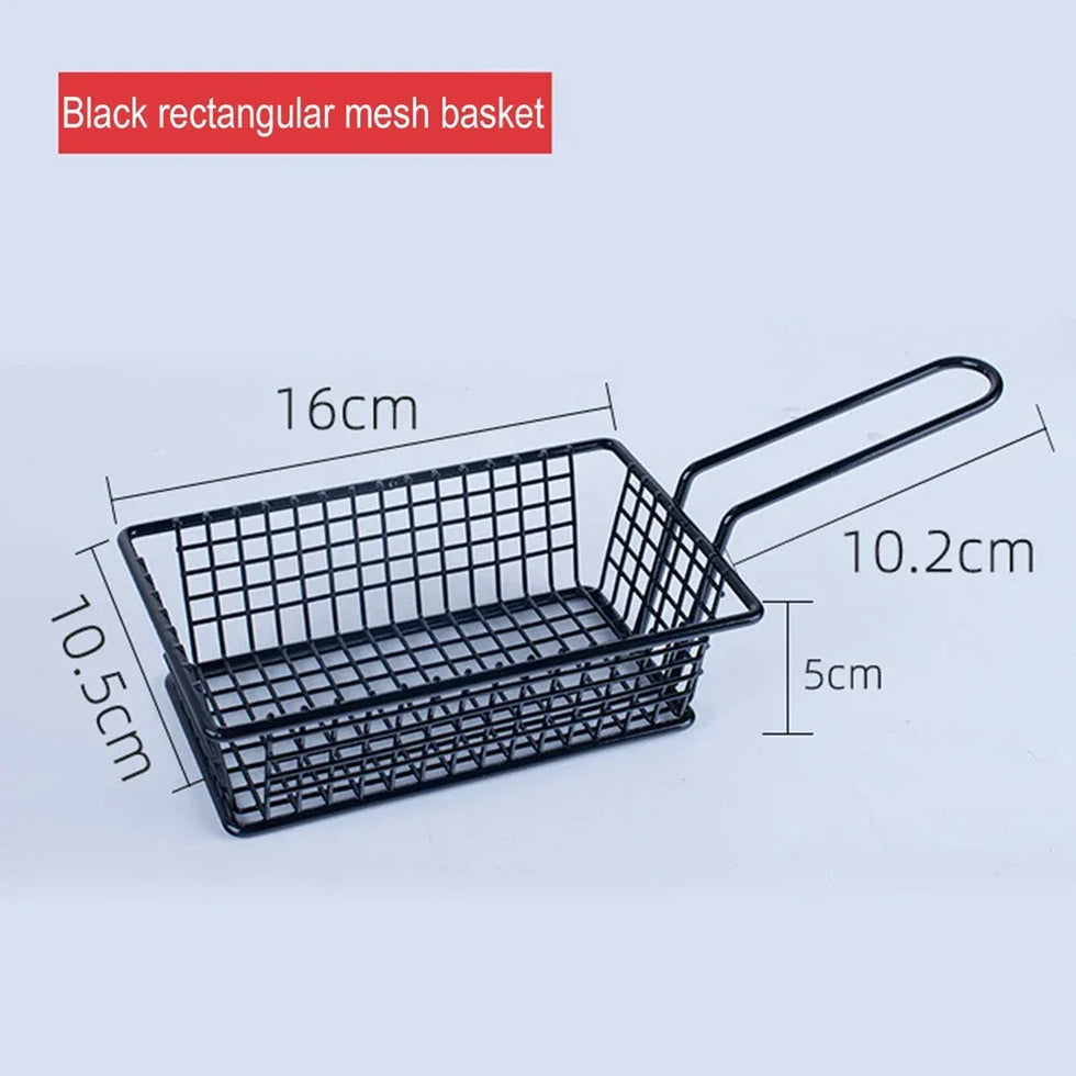 Black Metal Snack Buckets for Serving