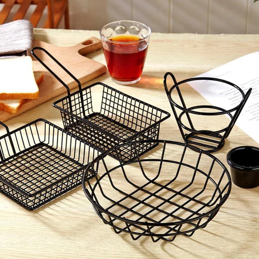Black Metal Snack Buckets for Serving - Clarify.pk