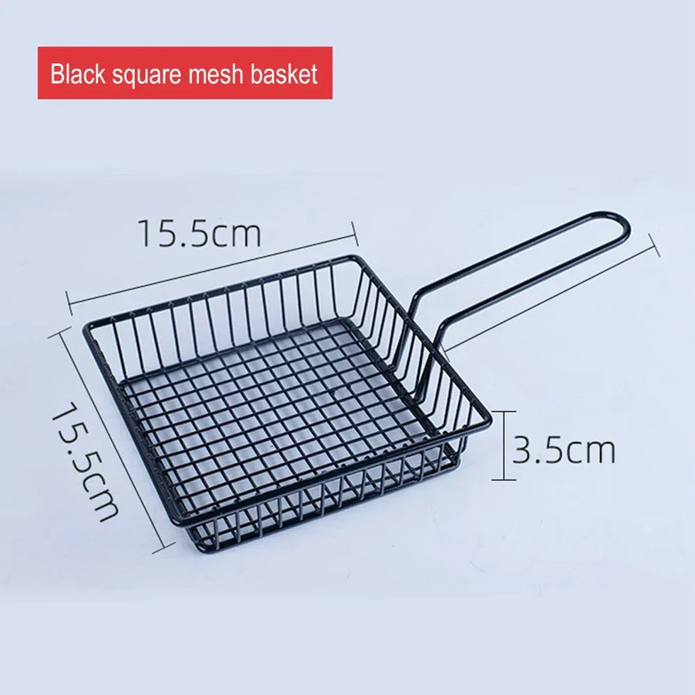 Black Metal Snack Buckets for Serving