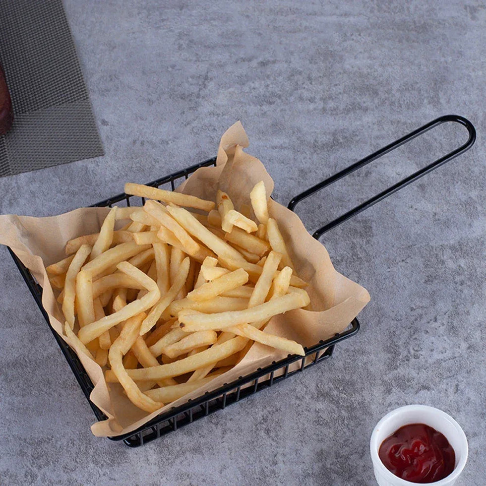 Black Metal Snack Buckets for Serving