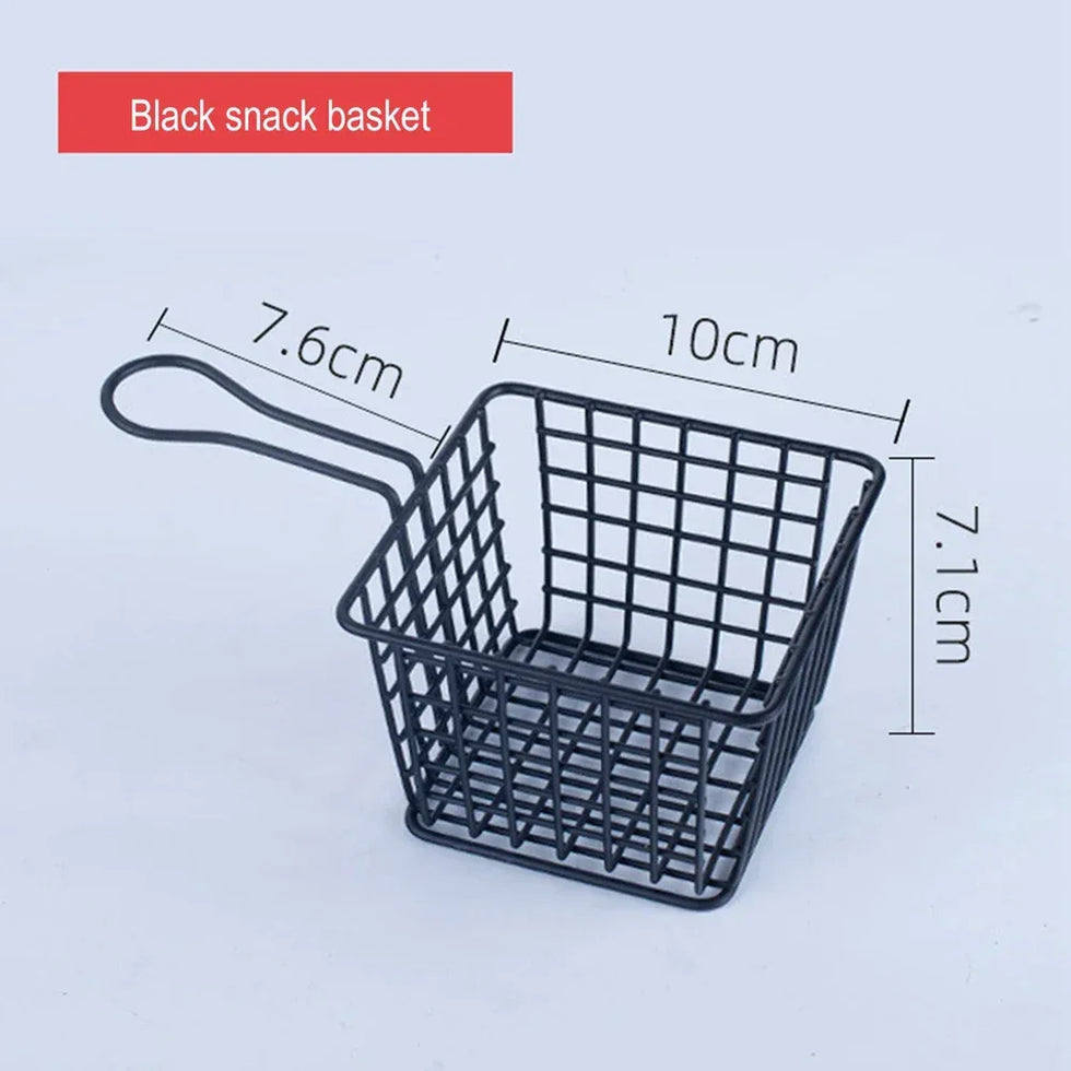 Black Metal Snack Buckets for Serving