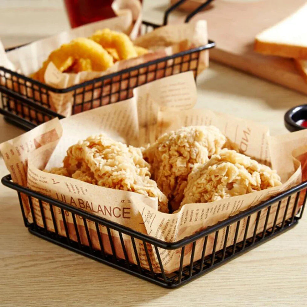 Black Metal Snack Buckets for Serving